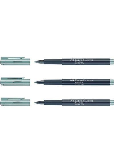 Faber-Castell Metalik Markör Buz Mavisi 3'Lü