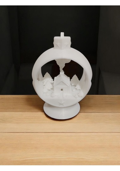 Led Mumlu Dekoratif Kış Küresi 3d Baskı Işıklı Ev Dekoru Snow Globe Tarzı Dekor