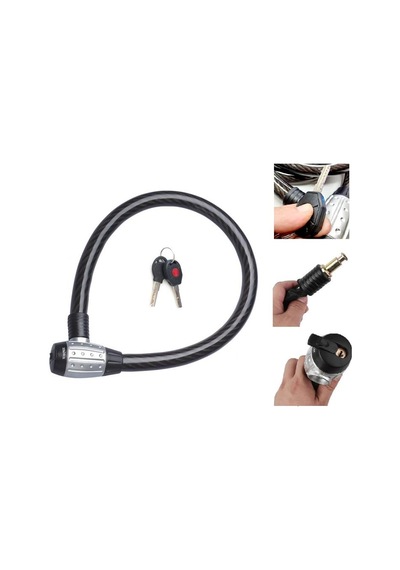 MOTOSİKLET KİLİT HALAT KİLİT- 25 x 150 CM IŞIKLI ANAHTAR