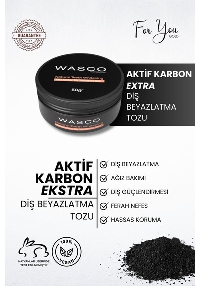 Aktif Karbon Diş Temizleme Tozu 50 Gr Extra Beyazlatıcı Diş Tozu + Nane 92179400