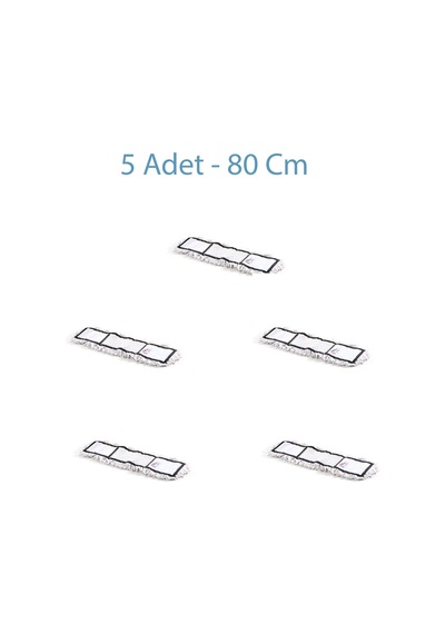 Ekol Yedek Nemli Mop Paspas Başlığı Beyaz 5 Adet 80 CM