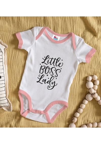 Bk Gift Bk Kids Little Boss Lady Tasarımlı Pembe Bebek Body Zıbın-1 6 - 9 Ay Sarı