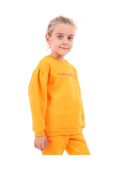Toontoy Kız Çocuk Oversize Bisiklet Yaka Büzgülü Balon Kollu Baskılı Sweatshirt - 3 İplik Şardonlu Turuncu Toontoy Kız Çocuk Oversize Bisiklet Yaka Büzgülü Balon Kollu Baskılı Sweatshirt - 3 İplik Şardonlu Turuncu