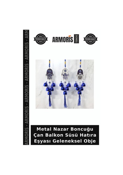 Metal Nazar Boncuğu Çan Balkon Süsü Hatıra Eşyası Geleneksel Obje 15444431