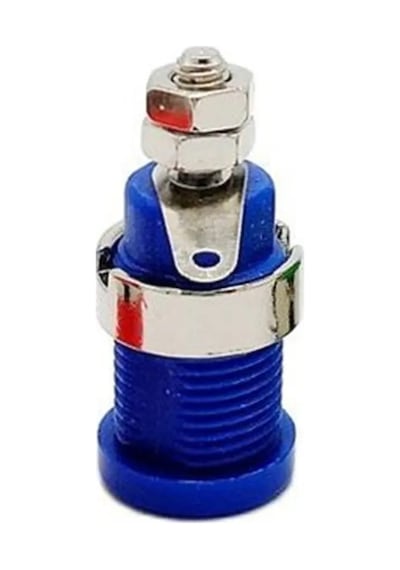 4mm Korumalı Mavi Born Jack - 10 Adet