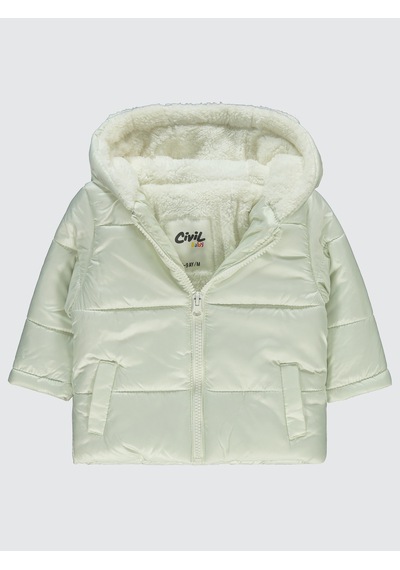 Civil Baby Kız Bebek Kapüşonlu Mont 6-18 Ay Ekru Ekru
