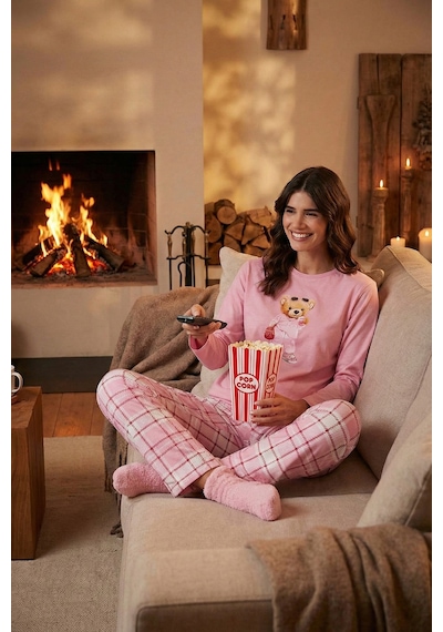 Lela Bayan Pijama Takımı 65723314 Pembe Pembe