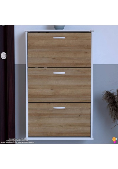 Eliusta Farel 72 Cm Genişlik 3 Kapaklı Ayakkabılık 72x114x26 Cm Meşe Renk Kapı Önü/antre Ayakkabılık Meşe Eliusta Farel 72 Cm Genişlik 3 Kapaklı Ayakkabılık 72x114x26 Cm Meşe Renk Kapı Önü/antre Ayakkabılık Meşe