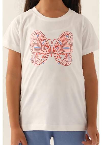 Roly Poly 3390 Garson Butterfly Kız Çocuk Pijama Takımı Krem