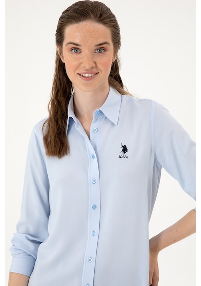 U.S. Polo Assn. Kadın Açık Mavi Uzun Kollu Gömlek 50316429-VR003