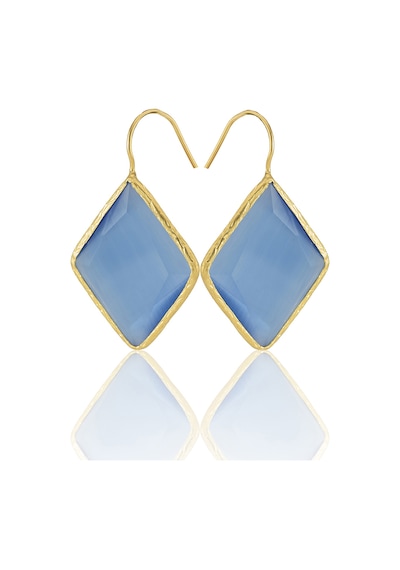 Kadir Jewellery 22 Ayar Altın Kaplama Vintage Küpe -el İşçiliği Ve Hipoalerjenik Küpe Buz Mavisi 30293553