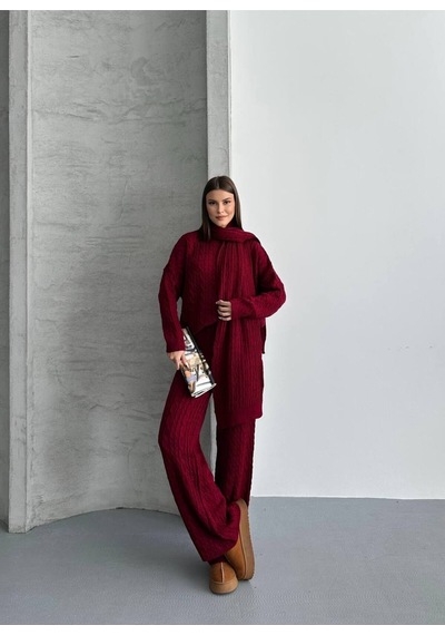 Asur Boutique Asur Butik Kadın Atkılı Triko Standart Beden Takım 38-42 Bordo Asur Boutique Asur Butik Kadın Atkılı Triko Standart Beden Takım 38-42 Bordo