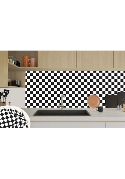 Tink KENDİNDEN YAPIŞKANLI DAMA DESENLİ PVC KARO 30X30 CM