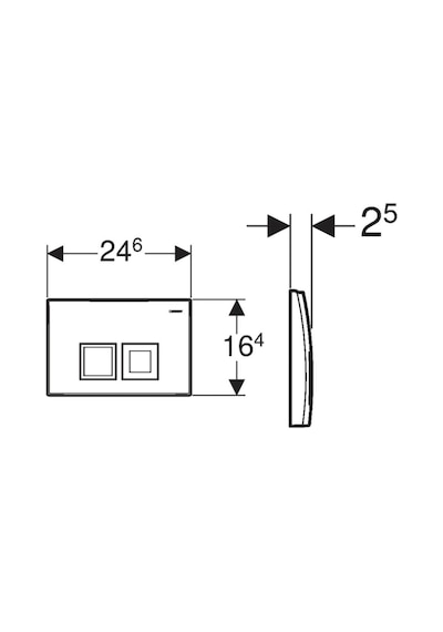 Geberit Delta35 115.135.46.5 Kumanda Paneli Çift Basmalı Mat Krom