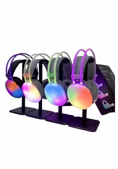 Mey İthalat Rgb Işıklı Yüksek Ses Kaliteli Kablosuz Kulak Üstü Bluetooth Kulaklık
