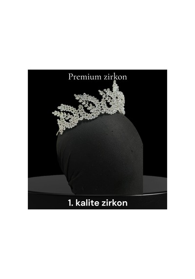 Zircon Luxe Collection-premium Kalite Zirkon Taç, Özel Tasarım Gelin Aksesuarı Beyaz - 801943338 Beyaz