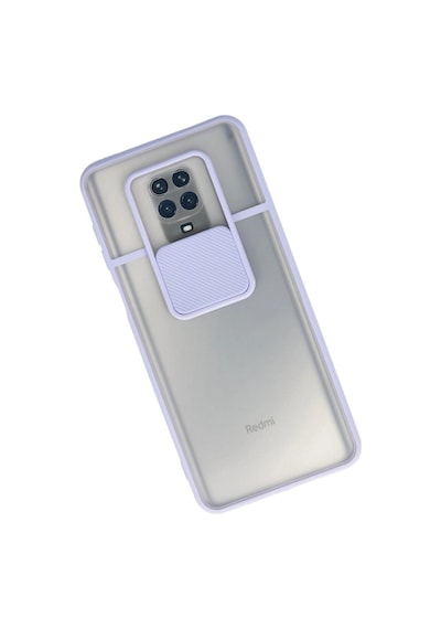Redmi Note 9 Pro Kılıf Palm Buzlu Kamera Sürgülü Silikon - Lila İtdark31315