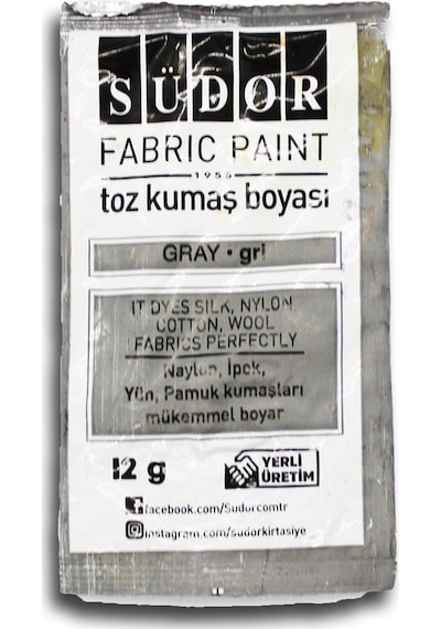 Südor Toz Kumaş Boyası 12 Gr. Gri