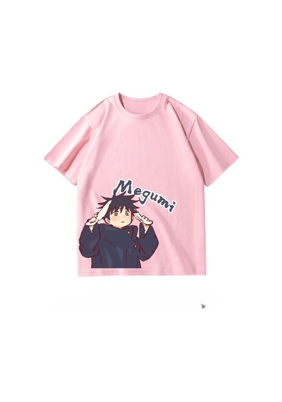 Flood Of Style Anime Desenli Unisex Bay Tişört Jujutsu Hattı Fushiguro Megumi Beyaz