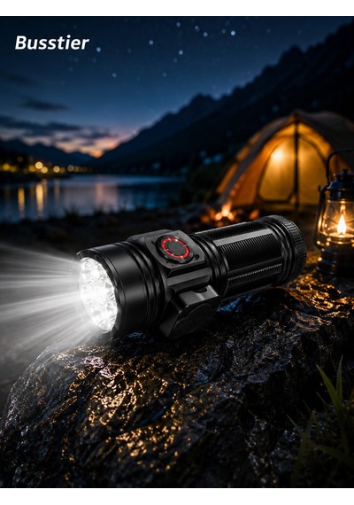 Busstier 10000 Lümen Mıknatıslı Mini El Feneri 15w Güçlü Led Şarj