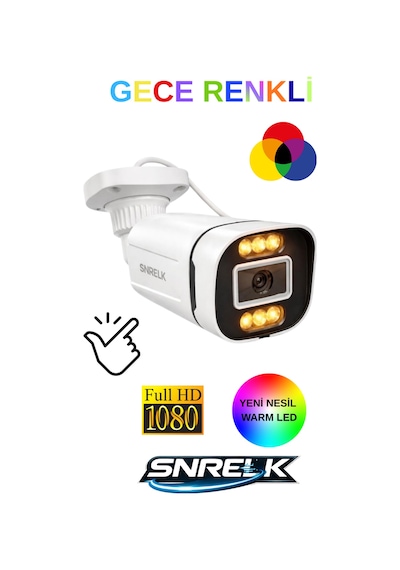 Snrelk Gece Renkli Yeni Nesil 6x Warm Ledli Su Geçirmez Kasa Güvenlik Kamerası