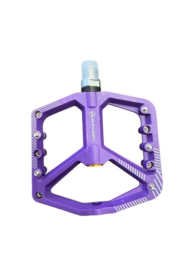 Briviga Plastik Çivili Platform Pedal Mor Bisiklet Pedalı 1du + 1 Kapalı Rulmanlı 110x125mm, 300g