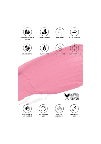 Allık Ruj Göz Farı Glow Tint Baby Pink, Nemlendirici Makyaj, 508 Pastel Pembe, Hyaluronik Asit Peptit