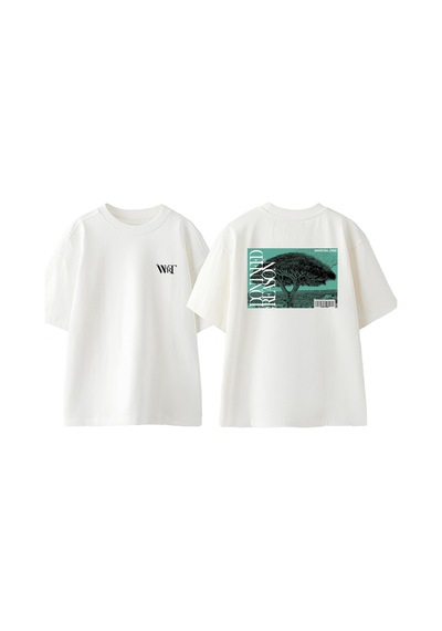 Thewert Dont Need Reason Ağaç Tasarım Sırt Baskılı Pamuk Beyaz Oversize T-shirt