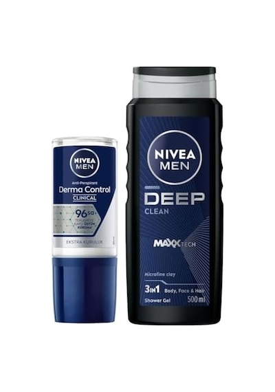 Men Erkek Roll-on Deodorant Derma Control Clinical 50ml, Deep Dimension Duş Jeli 500ml, Damat Bohçası