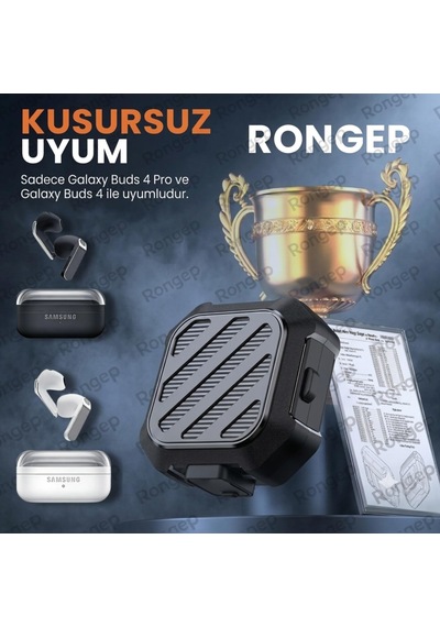 Hexa-shield Samsung Galaxy Buds4 Pro/buds 4 İçin Kılıf Güvenlik Kilit Tasarımlı Tam Koruma Sağlayan Galaxy Buds4 Kulaklık Kılıfı Karbon Fiber Görünümlü Samsung Buds 4 Pro Kılıfı Siyah