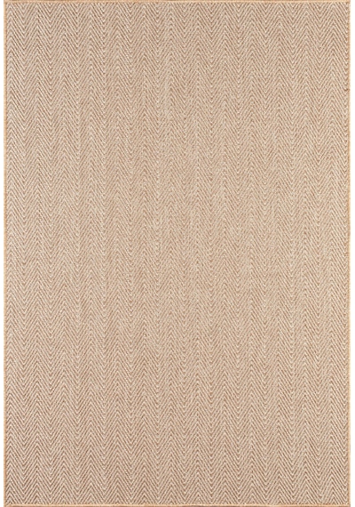 Srz-0503 Jüt Tabanlı Hasır Dokuma Örme Bohem Antialerjik Halı Kilim Balık Sırtı Kahverengi - Krem