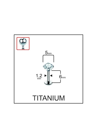 %100 G23 Titanyum Zirkon Tek Taşlı Pırlanta Model Kıkırdak Conch Tragus Labret Piercing Gümüş