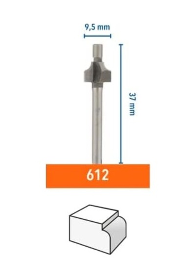 612 Ahşapta Dekoratif Köşeli Yuvarlatma Freze Ucu 9,5 Mm