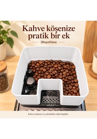 Philips Lattego Uyumlu Kahve Çekirdeği Haznesi Yükseltici Aparat Beyaz