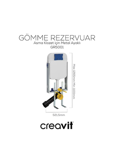 Spa Gömme Rezervuar Seti,gr5001,gp7002,ms.ac50l Krom