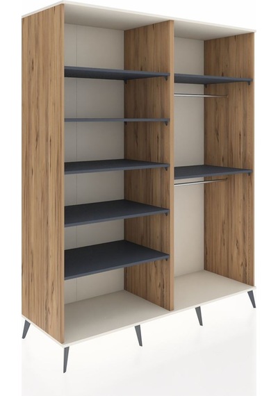 Kronos Gardrop 7 Raflı 2 Askılı 176x59x221 Çam-aytaşı/antrasit Beyaz Kronos Gardrop 7 Raflı 2 Askılı 176x59x221 Çam-aytaşı/antrasit Beyaz