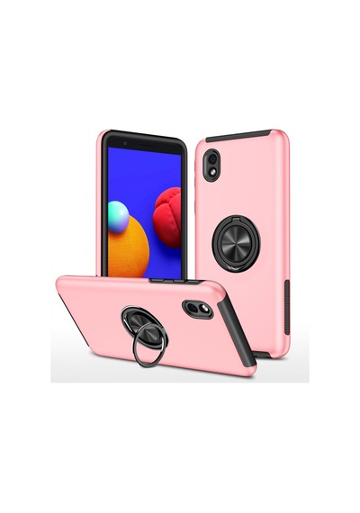 Samsung Galaxy A01 Core Uyumlu Kılıf Elit Yüzüklü Kapak - Pembe