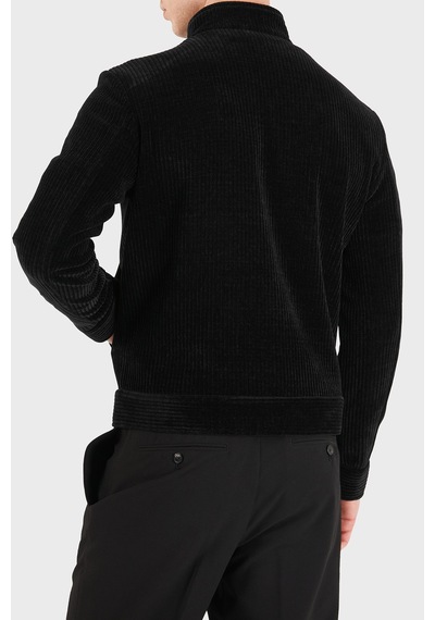 Emporio Armani Regular Fit Dik Yaka Fermuarlı Ceket Erkek Ceket Em007378 Te23228 Uc001 Siyah