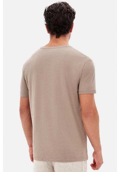 D's Damat Ds Damat Regular Fit Vizon Düz Nakışlı %100 Pamuk T-shirt 4hc140632006m Vizon