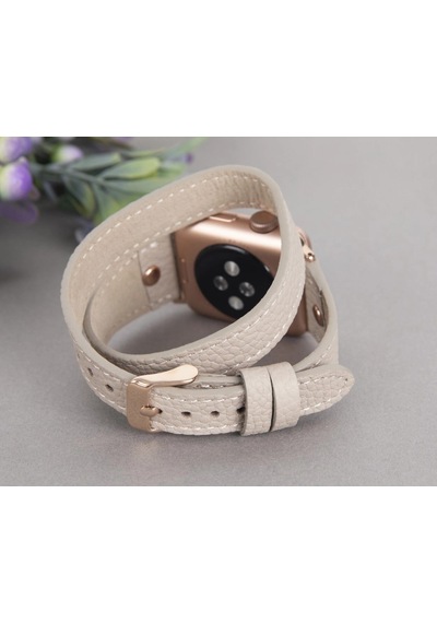 Apple Watch Uyumlu Deri Kordon 42-44-45mm Slim Dtrt Erc3