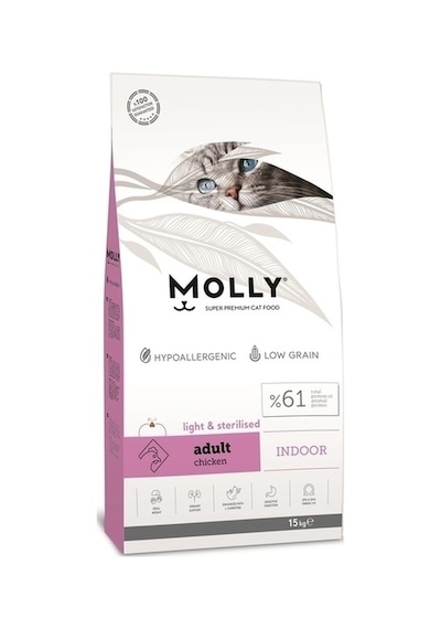 Molly Light Sterilised Tavuklu Kısırlaştırılmış Yetişkin Kedi Maması 15 KG
