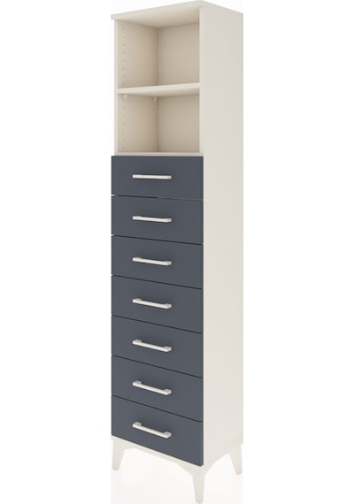 Arges Dolap 2 Raflı 7 Çekmeceli 44x30x182 Aytaşı-antrasit Aytaşı