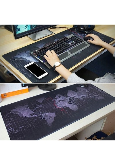 Ally Dünya Desenli Rgb Led Işıklı Oyuncu Mouse Pad 300-800-4Mm