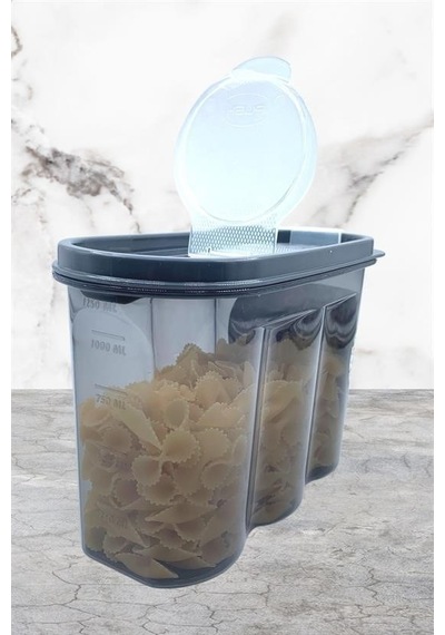 Mcg 2 Kapaklı Ölçekli Erzak Saklama Kabı - 1,2 Litre - Sa930 Renkli