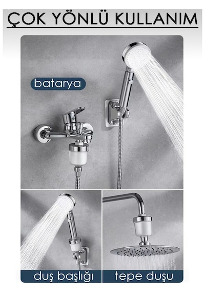 Truva Su Arıtma Filtresi - Duş Ve Banyo Kireç Arındırıcı Filtre Krom