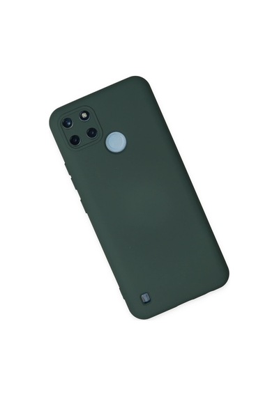 Ilkeshop Newface Realme C25y Kılıf Nano İçi Kadife Silikon - Koyu Yeşil