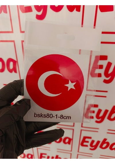 Oval Bayrak 8x8 Cm Baskes 1 Adet Renkli Baskı Sticker,bisiklet, Karavan,otomobil,motosiklet
