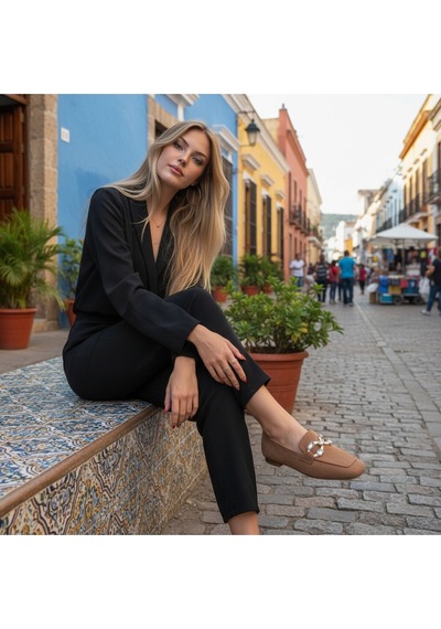 Aska Shoes Günlük Tokalı Babet 2025aska009 Kahverengi