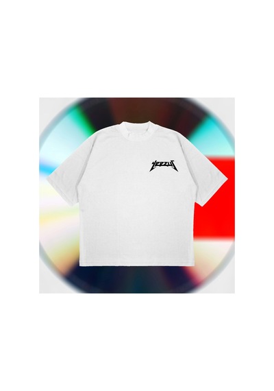 Tarzsokak Yeezus Cd Tee Oversize Unisex Pamuklu Nefes Alan Kalın Kumaşlı Beyaz