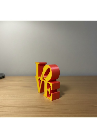 Modern "love" Tipografik Dekoratif Figür Minimalist Pla Masaüstü Aksesuarı Sarı - Kırmızı
